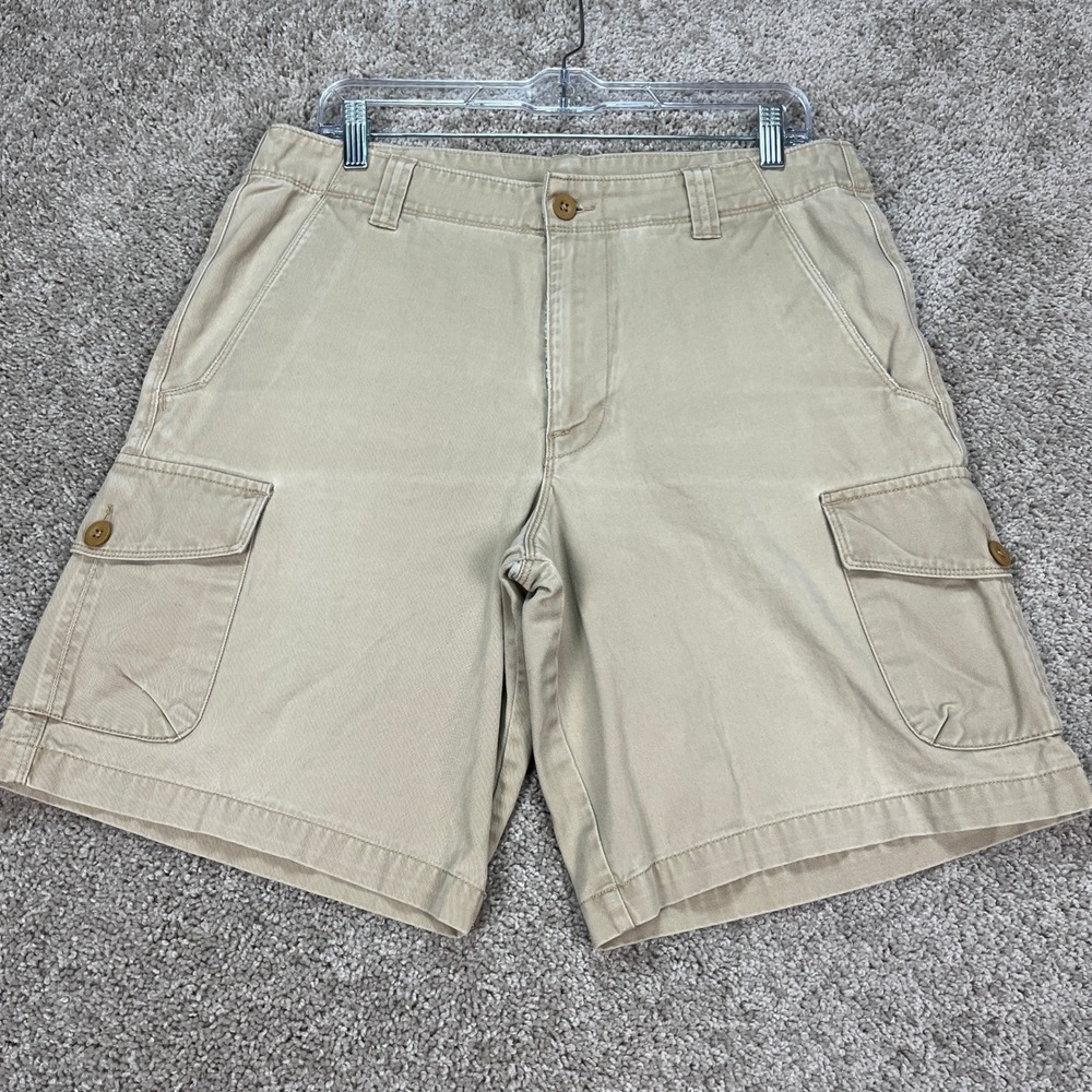 The North Face Mens Beige Cargo Shorts Size 32 Casual Flap Pocket Outdoor Hiking